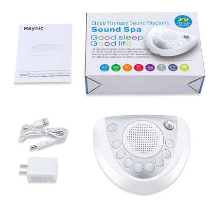 Raynic White Noise Machine — Portable Sleep Sound Machine with 24 Sounds