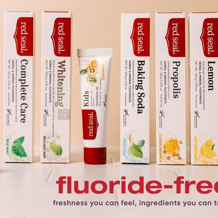 Red Seal Lemon Toothpaste - Fluoride Free, Mint-Free, Vegan, SLS Free, NATRUE Certified Natural | 3.53 oz