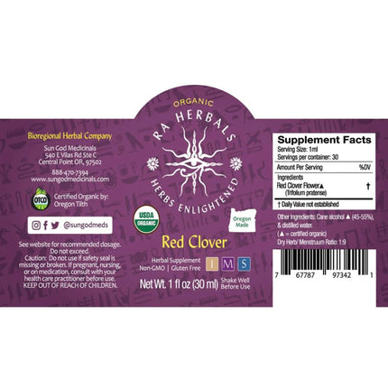 Organic Red Clover Tincture - MENOPAUSE SUPPORT