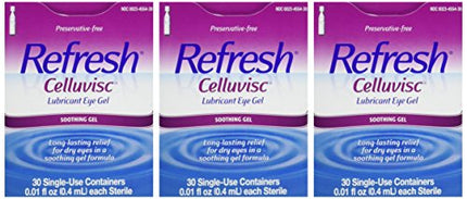 Refresh Celluvisc Lubricant Eye Gel – 3 Pack, 30 Single-Use Containers