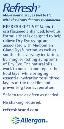 Refresh Optive Mega-3 Preservative-Free Eye Drops — 0.4 mL, 30 Single-Use Vials