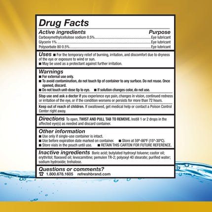 Refresh Optive Mega-3 Preservative-Free Eye Drops | 60 Single-Use Vials