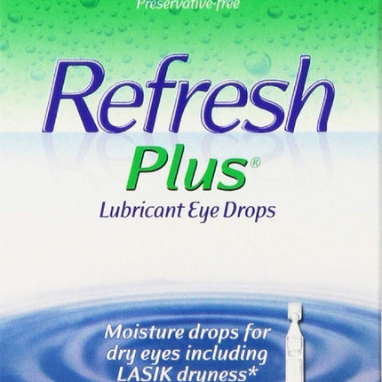 Refresh Plus Lubricant Eye Drops – 2-Pack, 100-Count Single-Use Vials