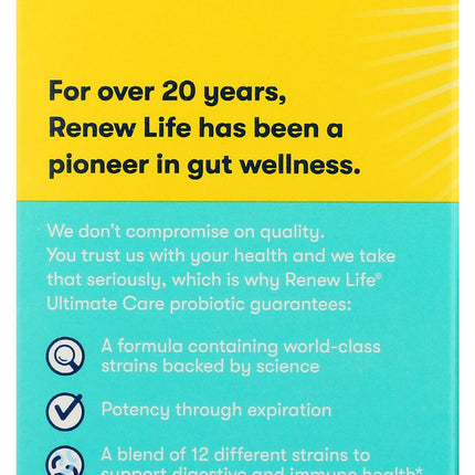 Renew Life Ultimate Flora Care Probiotic 100 Billion, 30 Count – Daily Probiotic