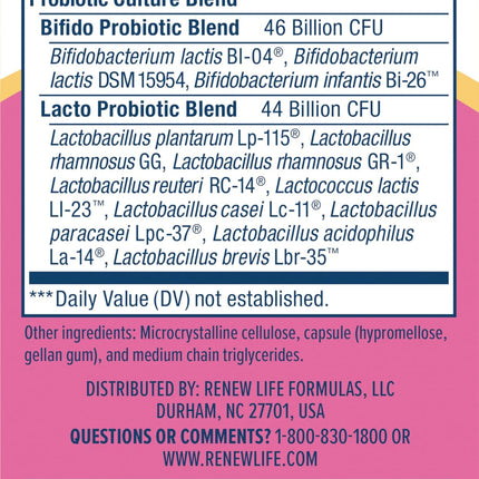 Renew Life Women's Probiotic Capsules - 90 Billion CFU, 12 Strains, 30 Count