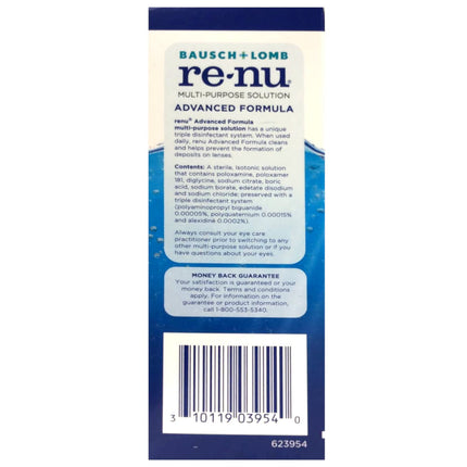 Renu Advanced Formula Multi-Purpose Solution – Triple Disinfectant, 2 oz Travel Size (Pack of 6)