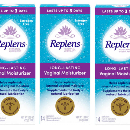 Replens Long Lasting Vaginal Moisturizer – 3-Pack with Reusable Applicator | 14 Applications
