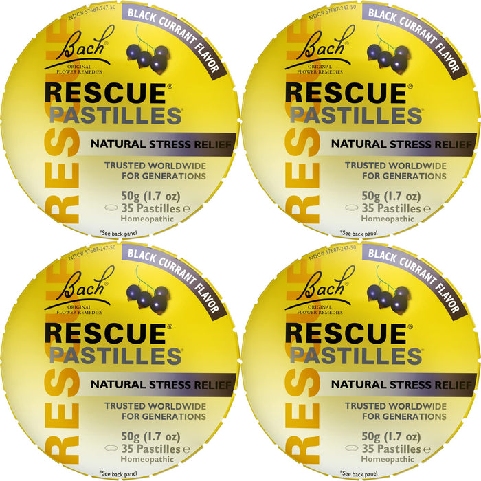RESCUE Bach Pastilles – Black Currant Stress Relief Lozenges 4-Pack