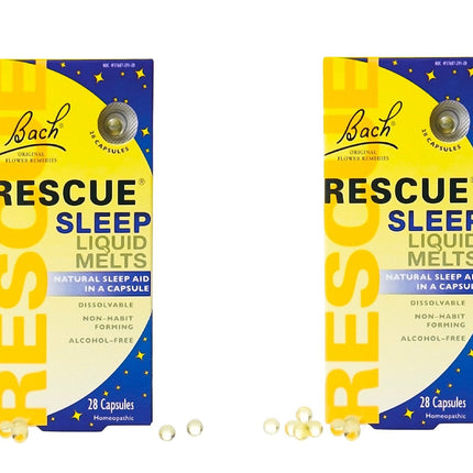 RESCUE Sleep Liquid Melts – Natural Sleep Remedy | Bach Rescue Sleep, 28 Capsules (2 Pack)