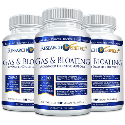 Research Verified Gas and Bloating – Artichoke, Ginger & Peppermint – 180 Vegan Capsules