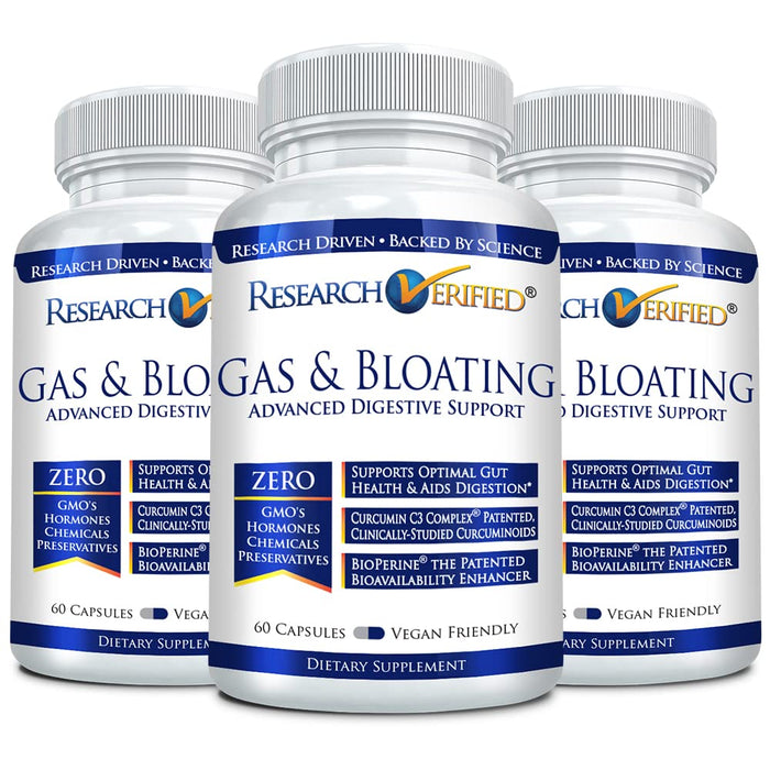 Research Verified Gas and Bloating – Artichoke, Ginger & Peppermint – 180 Vegan Capsules