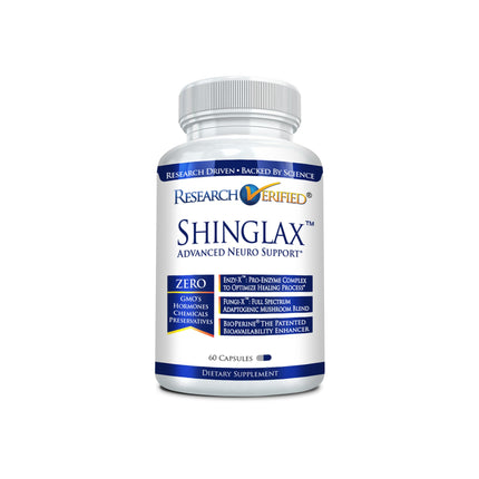 Research Verified Shinglax - Lemon Balm, Enzy-X Proteolytic Enzymes, Fungi-X Mushroom | GMO Free, Made in USA | 60 Capsules