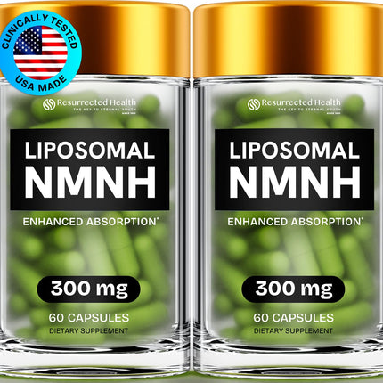 Resurrected Health Liposomal NMNH – NAD+ Support, 300 mg per Capsule, 60 Capsules (2 Packs)