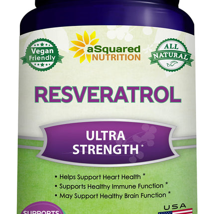 100% Natural Resveratrol 1000mg/Serving | 180 Capsules | Heart Health