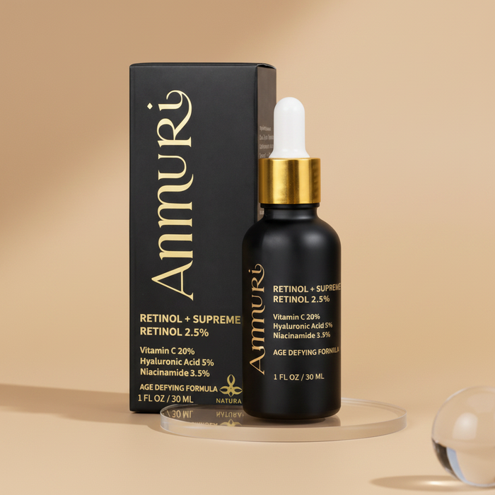 Pro-Retinol 2.5% Face Serum with Vitamin C & Hyaluronic Acid | Ammuri