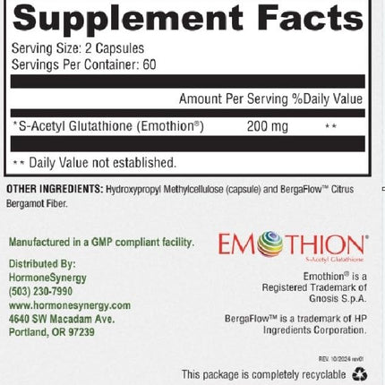 RetzlerRx S-Acetyl Glutathione Supplement 100 mg • Made in USA • Antioxidant Support