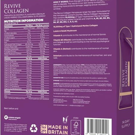 Revive Collagen Menopause Drink (14 Days) – Menopause Max | High-Strength Marine Collagen