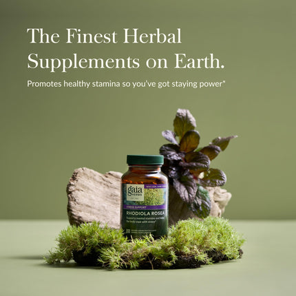 Gaia Herbs Rhodiola Rosea - Stress Support & Endurance - Siberian Root Extract - 120 Vegan Liquid Phyto-Caps (120 Servings)