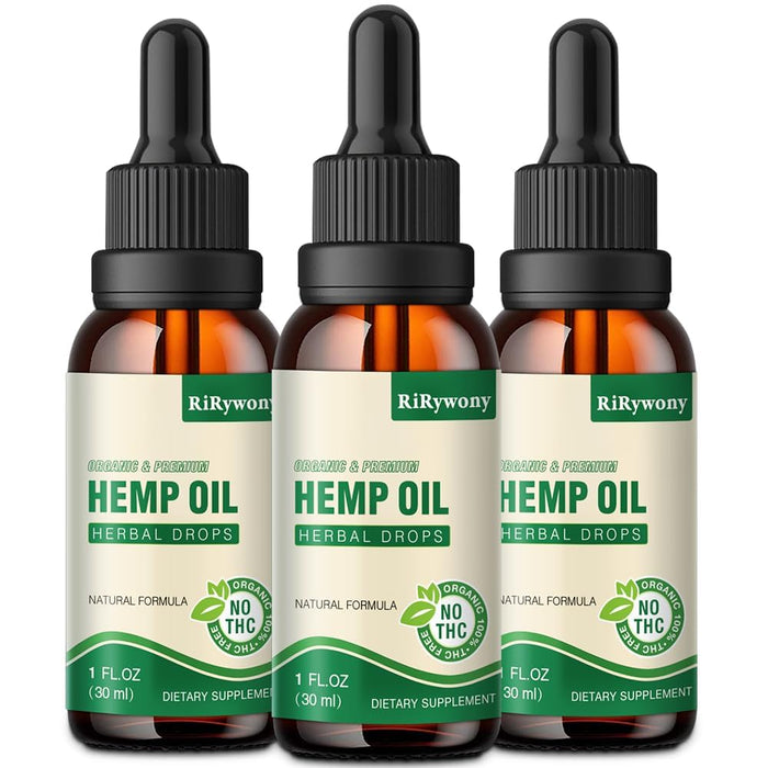 (3-Pack) High Potency Hemp Oil 25,000 Max Strength - Organic, Vegan, Non-GMO