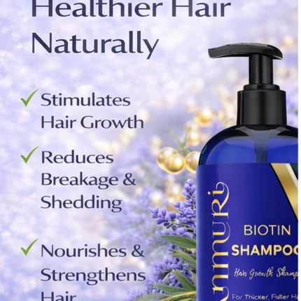 Biotin Shampoo for Hair Thinning & Thicker-Looking Hair (473ml) | Ammuri Beauty