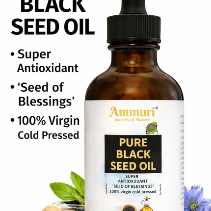 Pure Organic Black Seed Oil for Skin, Hair & Wellness | Ammuri