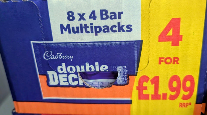 Double Decker Chocolate Bar Multipack – 8 Packs of 4 Bars (32 Bars Total)