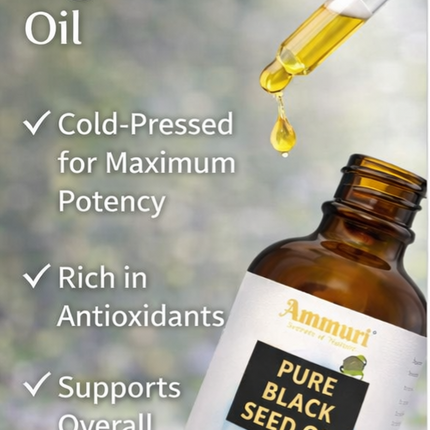 Pure Organic Black Seed Oil for Skin, Hair & Wellness | Ammuri