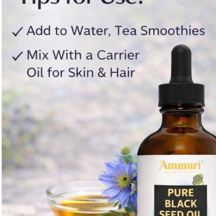 Pure Organic Black Seed Oil for Skin, Hair & Wellness | Ammuri