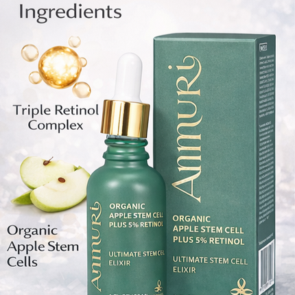 Retinol 5% Serum with Apple Stem Cell for Anti-Ageing, Acne & Dark Spots (30ml) | Ammuri