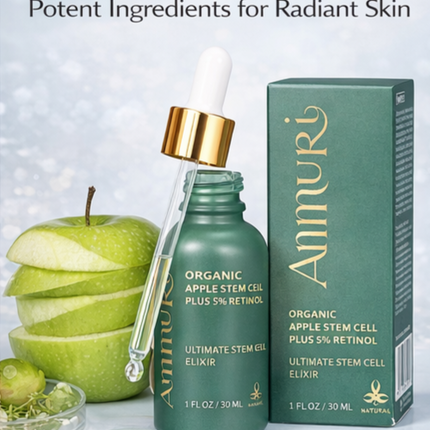 Retinol 5% Serum with Apple Stem Cell for Anti-Ageing, Acne & Dark Spots (30ml) | Ammuri