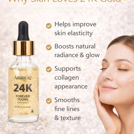 Ammuri 24K Gold Face Serum – Radiance & Anti-Aging Boost