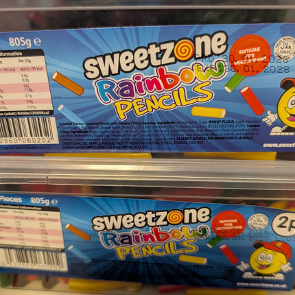 Sweetzone Rainbow Pencils Tub | 350 Pieces | Fruity Chewy Sweets