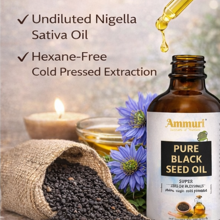 Pure Organic Black Seed Oil for Skin, Hair & Wellness | Ammuri