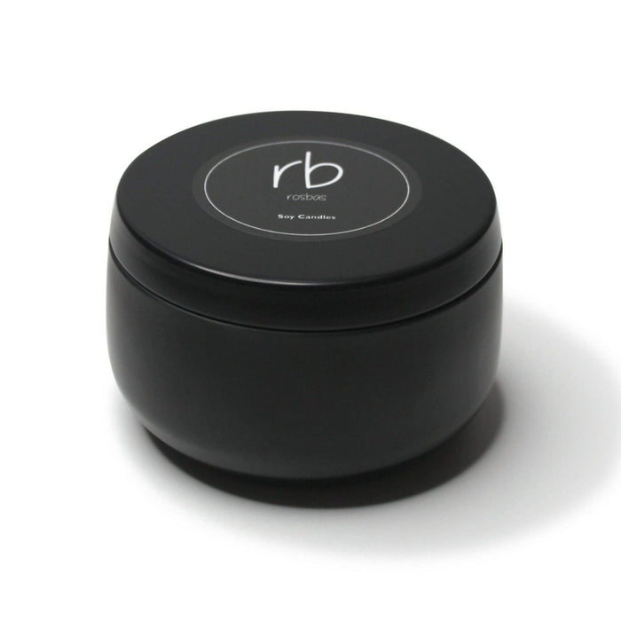 Rosbas Palo Santo Candle | Natural Soy Wax, 6 oz, Black Tin, Handmade in USA