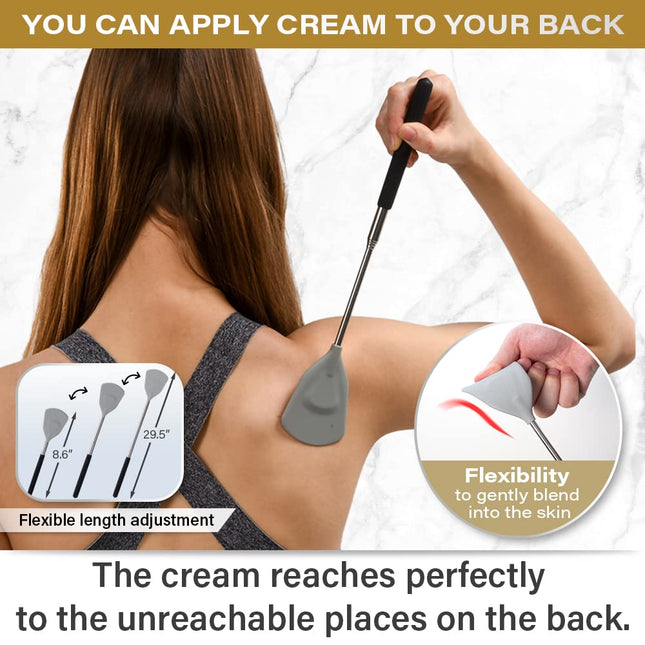 ROUNDS Cream Applicator Back Telescopic Stick – Easy Reach for Lotion, Ointment & Sunscreen