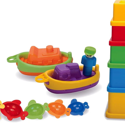 Bathtime Play Set – Nesting Cups, Boats, Sailors & Fish Bath Toy Set