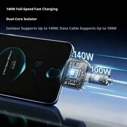 Type-C 140W Auto Disconnect Charger Adapter, Fast Charging