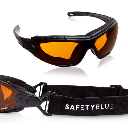 SafetyBlue Sleep Savior Deluxe Amber Lens Glasses – Blue & Green Light Blocking