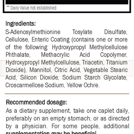 Nature's Trove SAM-e 400mg - 120 Enteric Caplets for Mood & Joint Support