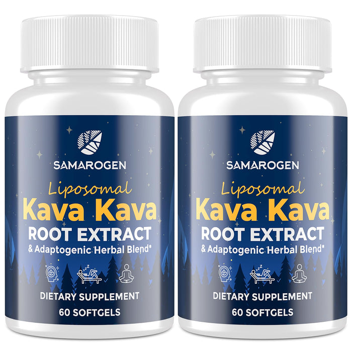 Samarogen Kava Kava Capsules — Liposome 55% Kavalactones with Ashwagandha & Sleep Support (120 Softgels)