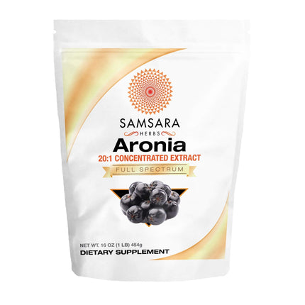 Samsara Herbs Aronia Berry 20:1 Extract Powder (16oz/454g) – Antioxidant & High ORAC