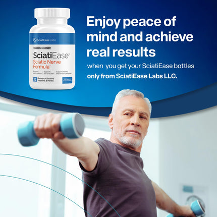 SciatiEase Sciatic Nerve Health Support Supplement – 3 Bottles with AlphaPalm, Pea, B Complex & 300mg Alpha Lipoic Acid