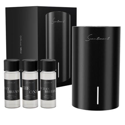 Scentiment Mini V2 LE Diffuser Discovery Kit Black – 3 Luxury Oils (20ml)