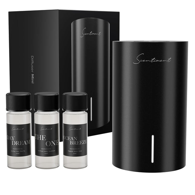 Scentiment Mini V2 LE Diffuser Discovery Kit Black – 3 Luxury Oils (20ml)