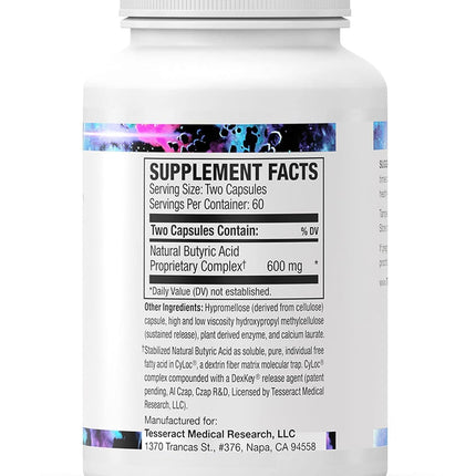 ProButyrate Gut Health Supplement by Tesseract Medical Research – 600mg, 120 Capsules