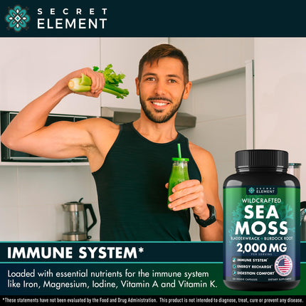 Sea Moss Capsules – Irish Sea Moss with Burdock Root, Bladderwrack & Muira Puama