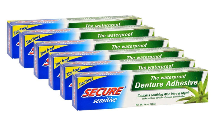 Secure Denture Bonding Adhesive Zinc 1 oz – Sensitive Gum Formula