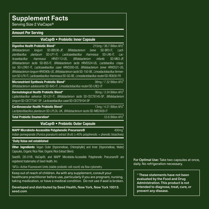 Seed DS-01 Daily Synbiotic - 60 Capsules | Prebiotic + Probiotic for Digestive Health, Immune Support, Bloat Relief