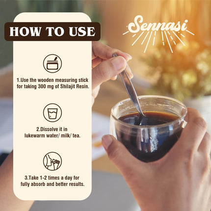 Sennasi Shilajit Pure Himalayan Resin – 600mg, 85+ Minerals, 30g