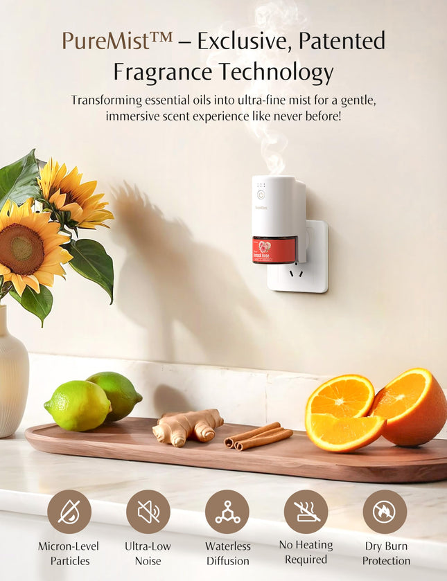 SenseFlow SF101S Smart Wi-Fi Waterless Diffuser – Provançal Breeze, 120-Day Plant-Based Aroma, 100㎡ Coverage